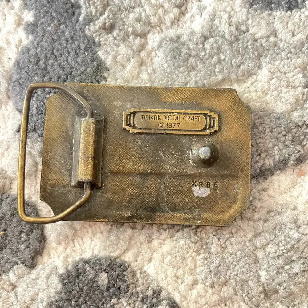 Vintage 1977 Indiana Metal Craft Browning Deer Elk Buck Hunting Belt‎ Buckle